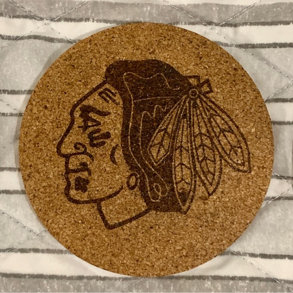 Chicago Sports Teams Laser Engraved Cork Coasters Lot of 4 - Picture 4 of 7